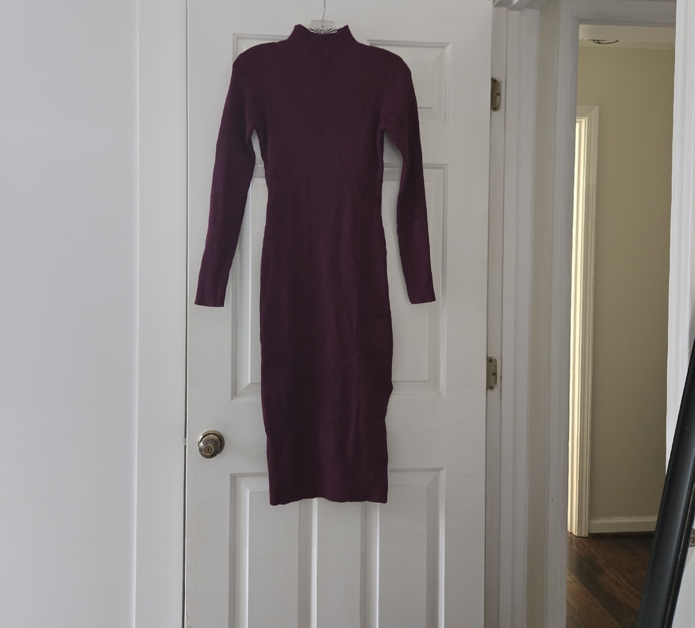 Source Unknown Rich Purple Long Sleeve Dress